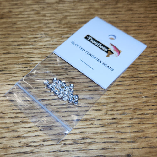Slotted Tungsten Beads Silver – 20 Pcs - Troutlore Fly Tying Shop Australia