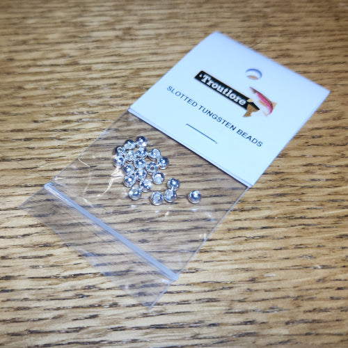 Slotted Tungsten Beads Silver – 20 Pcs - Troutlore Fly Tying Shop Australia