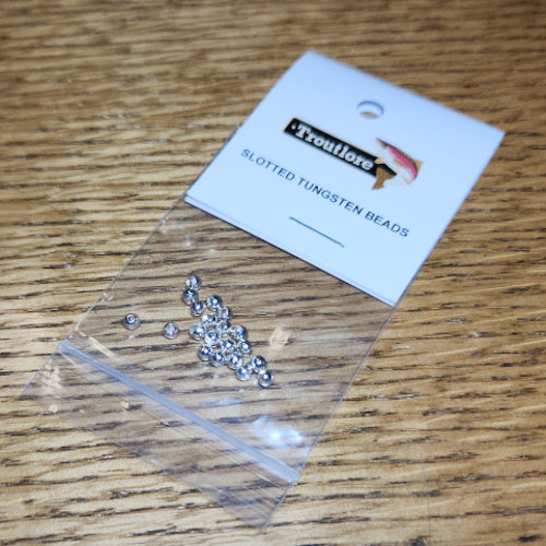 Slotted Tungsten Beads Silver – 20 Pcs - Troutlore Fly Tying Shop Australia