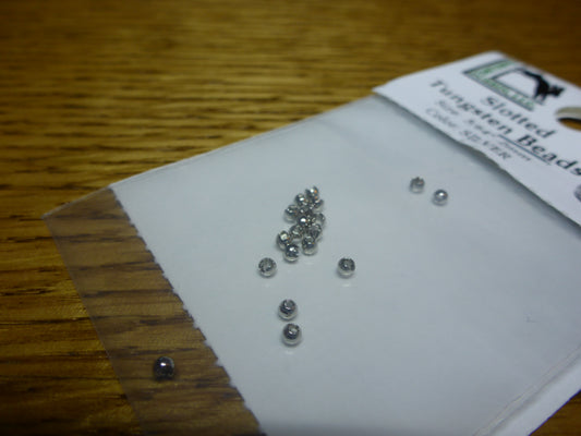 Hareline Slotted Tungsten Beads Silver – 20 Pcs