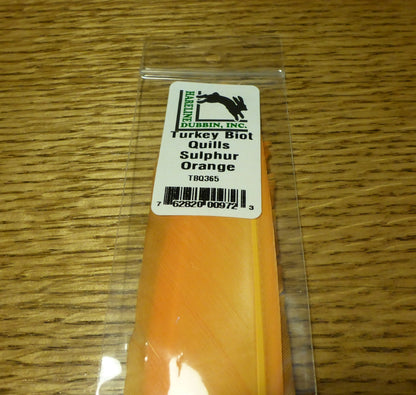 Hareline Turkey Biot Quills Sulphur Orange
