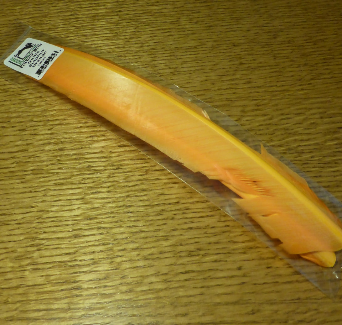 Hareline Turkey Biot Quills Sulphur Orange - Troutlore Fly Tying Supplies Australia