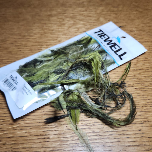 Tiewell Emu Feathers - Olive - Troutlore Fly Tying Specialist Australia