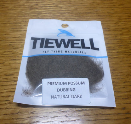 Tiewell Premium Possum Dubbing Natural Dark - Troutlore Fly Tying Shop Australia