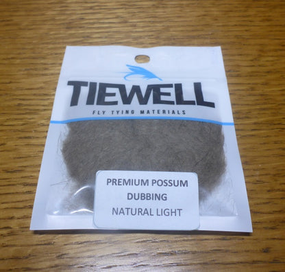Tiewell Premium Possum Dubbing Natural Light - Troutlore Fly Tying Shop Australia