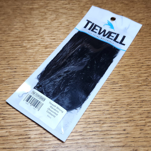 Tiewell Strung Marabou Feathers - Black - Troutlore Fly Tying Supplies Australia