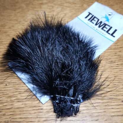 Tiewell Strung Marabou Feathers - Black - Troutlore Fly Tying Supplies Australia