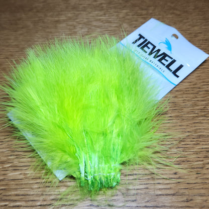 Tiewell Strung Marabou Feathers - Chartreuse - Troutlore Fly Tying Feathers Australia