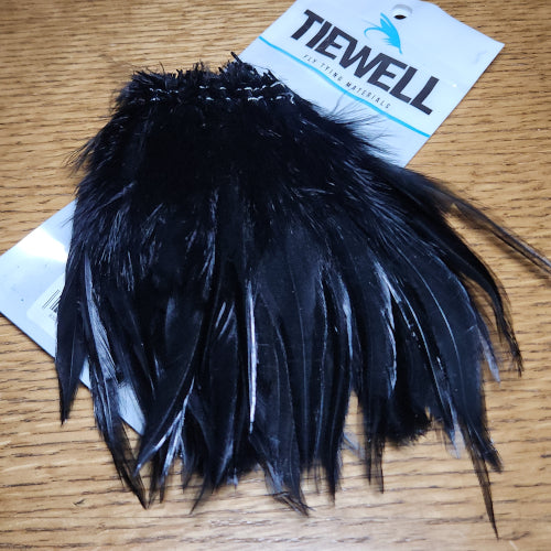 Tiewell Strung Saddle Hackle 5-7 Inch Black - Troutlore Fly Tying Store Australia