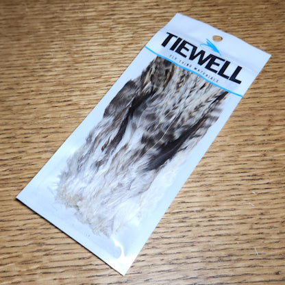 Tiewell Strung Saddle Hackle 5-7 Inch Grizzly - Troutlore Fly Tying Materials Australia