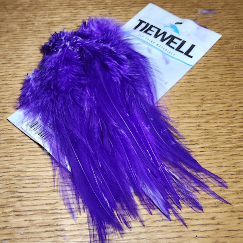 Tiewell Strung Saddle Hackle 5-7 Inch Purple - Troutlore Fly Tying Shop Australia