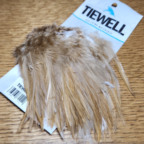 Tiewell Strung Saddle Hackle 5-7 Inch Tan - Troutlore Fly Tying Shop Australia