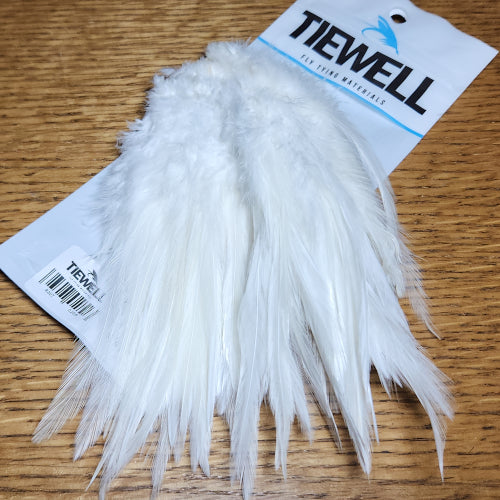 Tiewell Strung Saddle Hackle 5-7 Inch White - Troutlore Fly Tying Specialist Store Australia