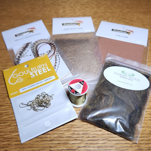 Starter Dry Fly ‘TieYourOwn’ Kit - Classic Troutlore Fly Tying Supplies Australia