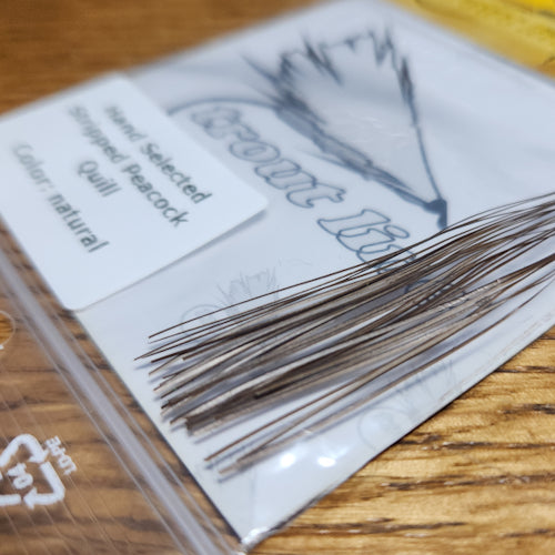 Troutline Stripped Peacock Quills - Natural - Troutlore Fly Tying Shop Australia