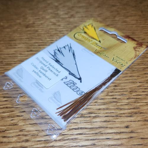 Troutline Stripped Peacock Quills - Sunburst Yellow - Troutlore Fly Tying Store Australia