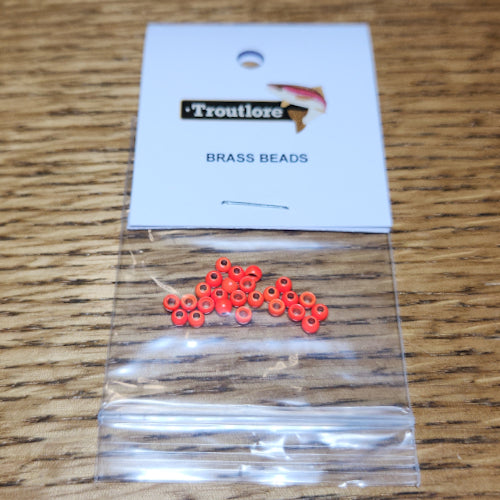Brass Beads Fl Orange – 25 Pcs - Troutlore Fly Tying Supplies Australia