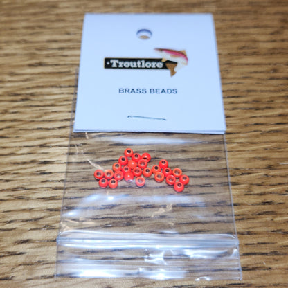 Brass Beads Fl Orange – 25 Pcs - Troutlore Fly Tying Supplies Australia