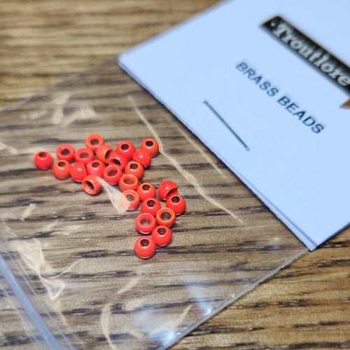 Brass Beads Fl Orange – 25 Pcs - Troutlore Fly Tying Supplies Australia
