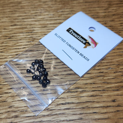 Slotted Tungsten Beads Black – 20 Pcs - Troutlore Fly Tying Shop Australia