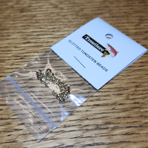 Slotted Tungsten Beads Gold – 20 Pcs - Troutlore Fly Tying Products Australia