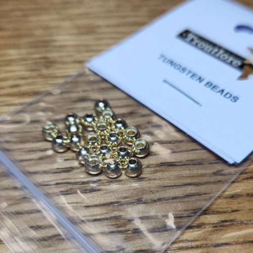 Tungsten Beads Gold – 20 Pcs - Troutlore Fly Tying Shop Australia