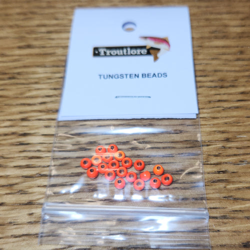 Tungsten Beads Fl Orange – 20 Pcs - Troutlore Fly Tying Materials Australia
