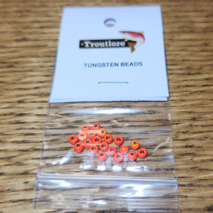 Tungsten Beads Fl Orange – 20 Pcs - Troutlore Fly Tying Materials Australia