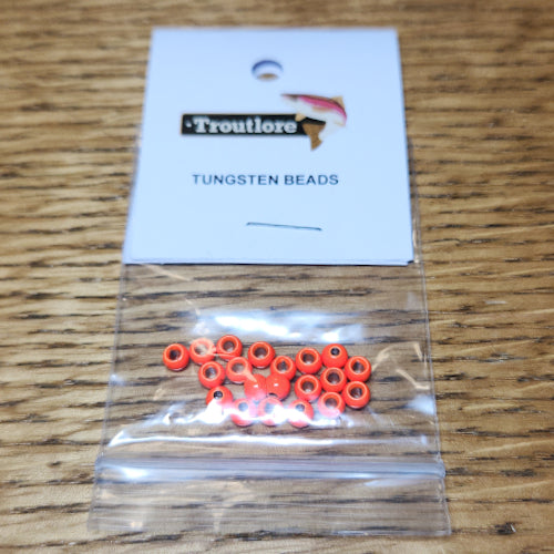 Tungsten Beads Fl Orange – 20 Pcs - Troutlore Fly Tying Materials Australia