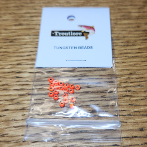 Tungsten Beads Fl Orange – 20 Pcs - Troutlore Fly Tying Materials Australia