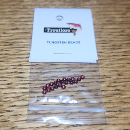 Tungsten Beads Metallic Red – 20 Pcs - Troutlore Fly Tying Materials Australia