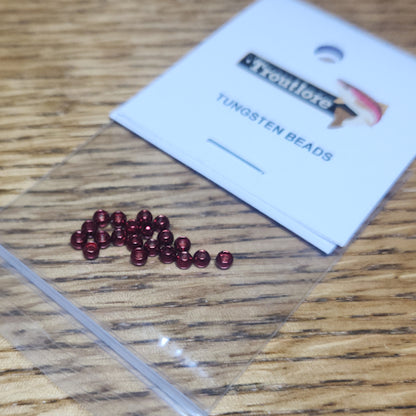 Tungsten Beads Metallic Red – 20 Pcs - Troutlore Fly Tying Materials Australia