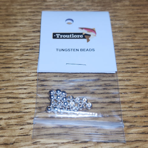 Tungsten Beads Silver – 20 Pcs - Troutlore Fly Tying Materials Australia