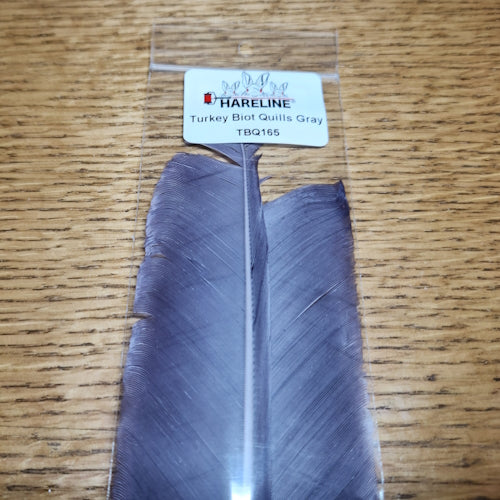 Hareline Turkey Biot Quills Gray