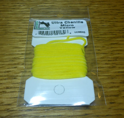 Hareline Ultra Chenille Micro – Yellow - Troutlore Fly Tying Materials Australia