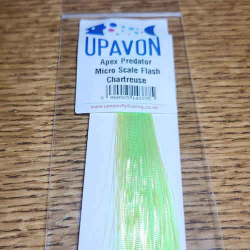 Upavon Apex Predator Micro Scale Flash - Chartreuse - Troutlore Fly Tying Supplies Australia