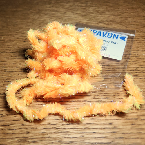 Upavon Triple Tone UV Blob Fritz Chenille – Sunburst Orange/Yellow - Troutlore Fly Tying Shop Australia