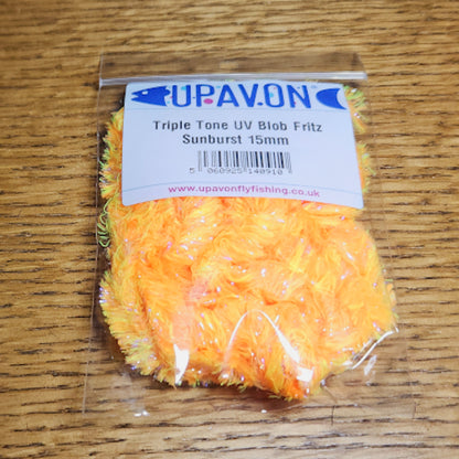 Upavon Triple Tone UV Blob Fritz Chenille – Sunburst Orange/Yellow - Troutlore Fly Tying Shop Australia