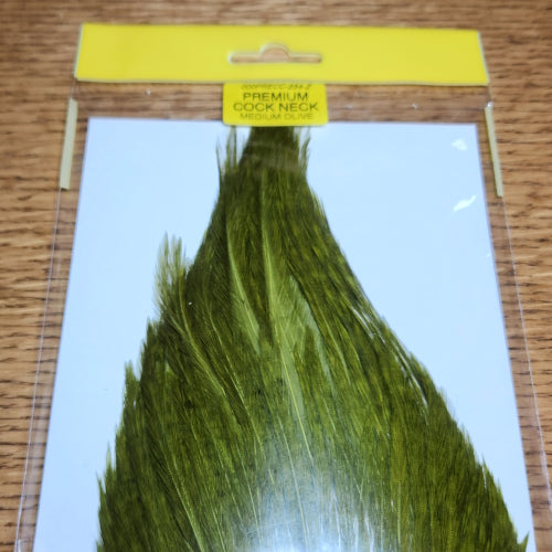 Veniard Premium Cock Neck Medium Olive - Troutlore Fly Tying Shop Australia