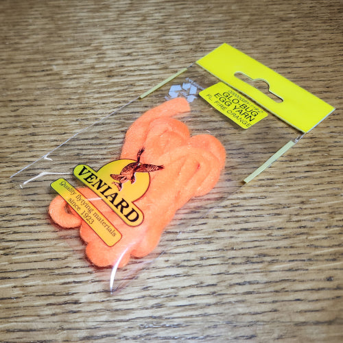 Veniard Glo-Bug Egg Yarn - Fl Fire Orange - Troutlore Fly Tying Materials