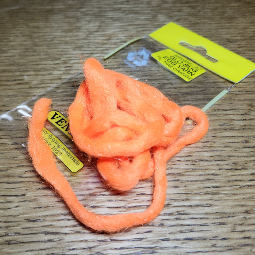 Veniard Glo-Bug Egg Yarn - Fl Fire Orange - Troutlore Fly Tying Materials