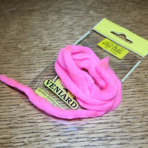Veniard Glo-Bug Egg Yarn - Fl Pink - Troutlore Fly Tying Supplies