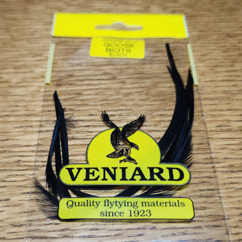 Veniard Goose Biots - Black - Troutlore Fly Tying Feathers Australia
