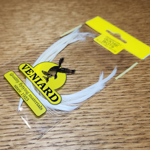 Veniard Goose Biots - White - Troutlore Fly Tying Feathers Australia