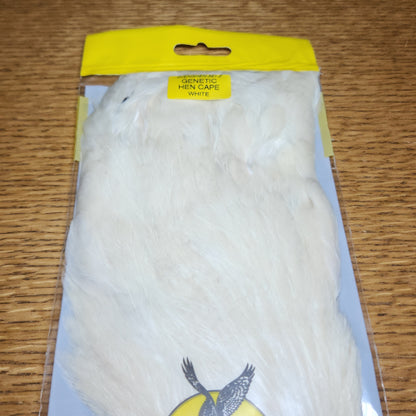 Veniard Genetic Hen Cape – White - Troutlore Fly Tying Feathers Australia