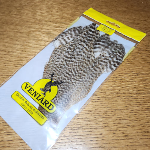 Veniard Genetic Hen Cape – Grizzly - Troutlore Fly Tying Store Australia