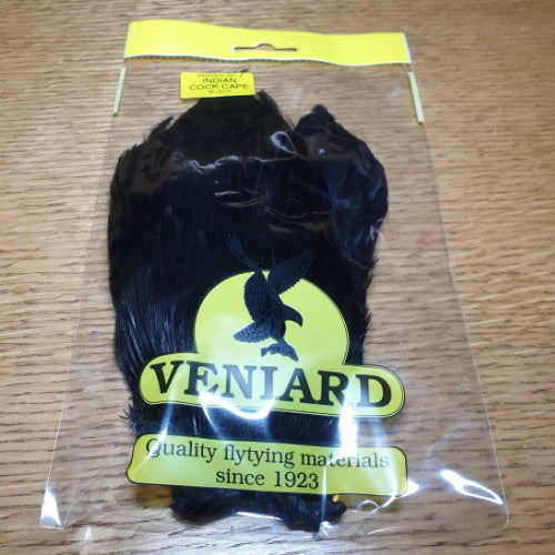 Veniard Indian Cock Cape – Black - Troutlore Fly Tying Store Australia