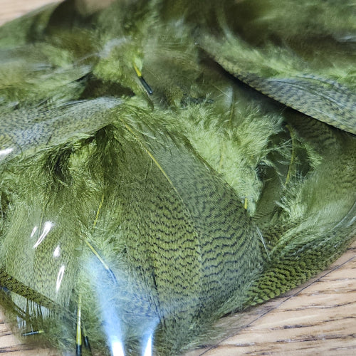 Veniard Mallard Drake Flank Feathers - Medium Olive - Troutlore Fly Tying Feathers Australia