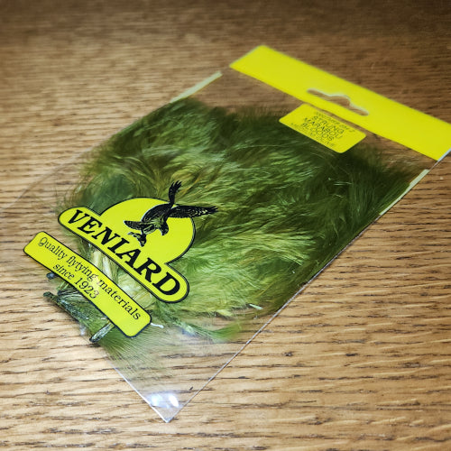 Veniard Turkey Marabou Strung Blood Quills - Olive - Troutlore Fly Tying Feathers Australia