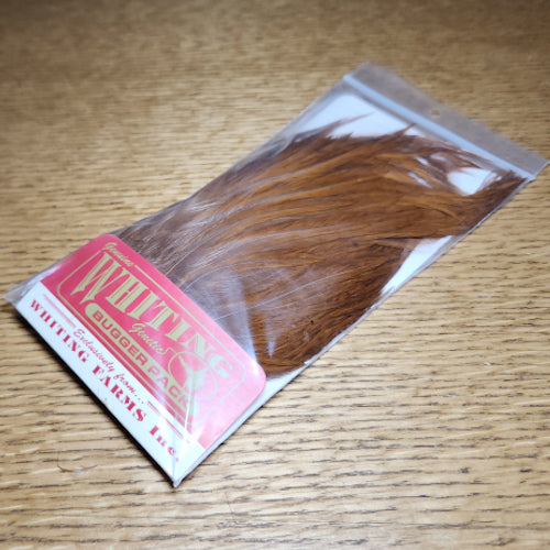 Whiting Bugger Pack - White Dyed Brown  - Troutlore Fly Tying Materials Australia